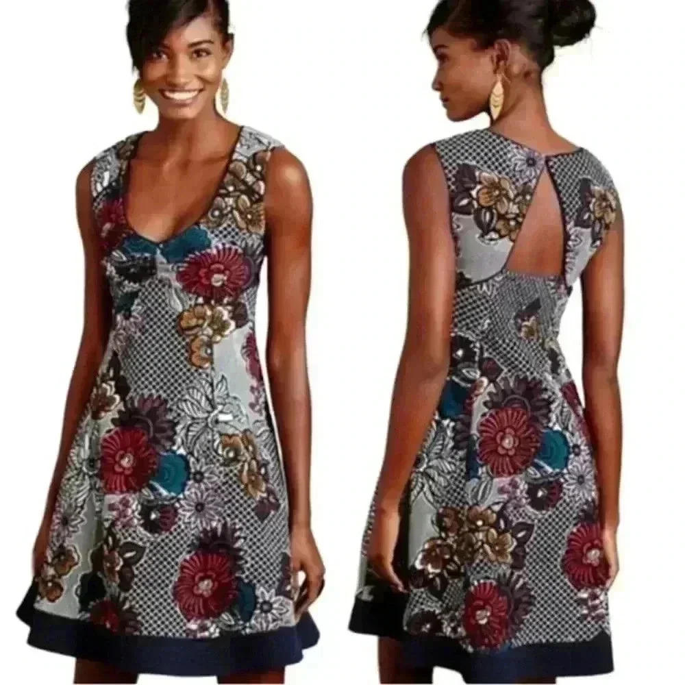 Maeve Anthropologie Fairchild Midi sleeveless Dress
